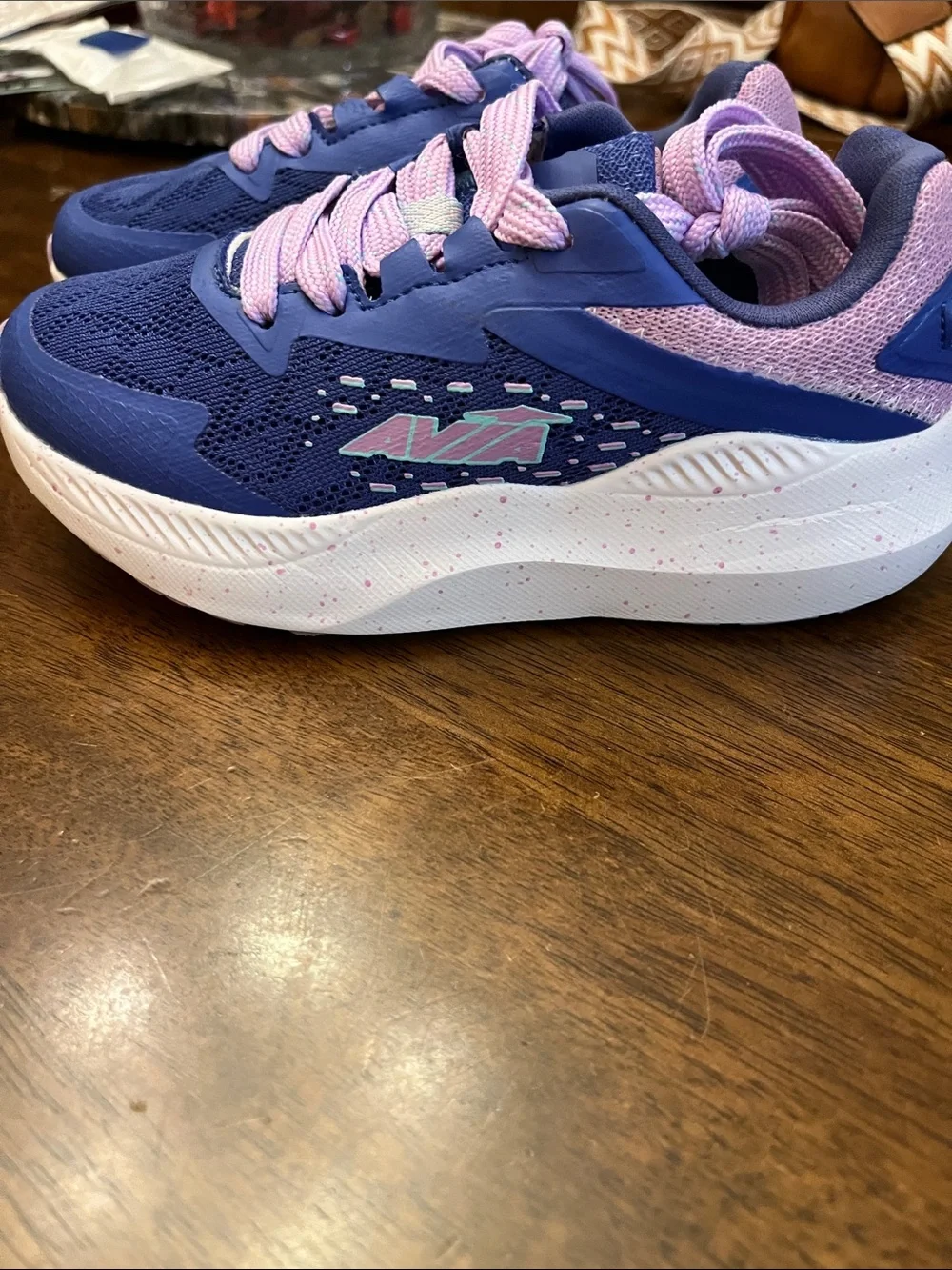 Avia Kids Navy and Pink Lace-Up Sneakers